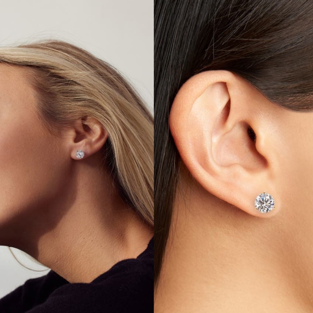 4 ct. cubic zirconia studs!